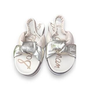 Sam Edelman Girls Agatha Mini Slingback Sandal Off White And Gold Twist Size 3M